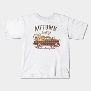 Autumn Leaves & Pumpkins Please Kids T-Shirt